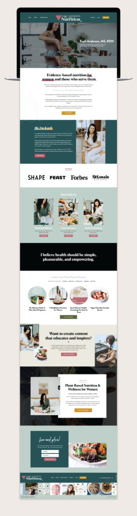 Kayli Anderson Nutrition website design