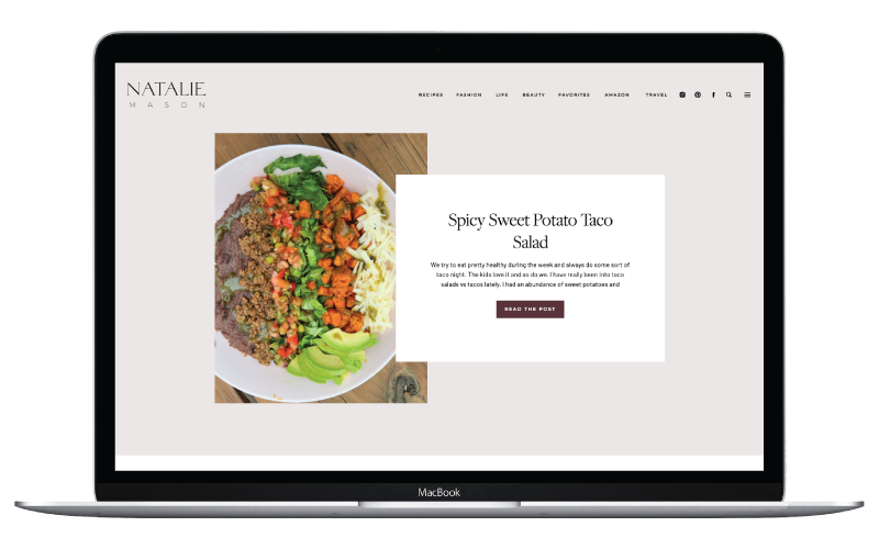 Natalie Mason custom website design