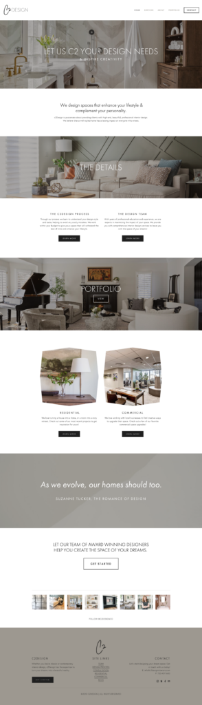 website before and after for interior designer