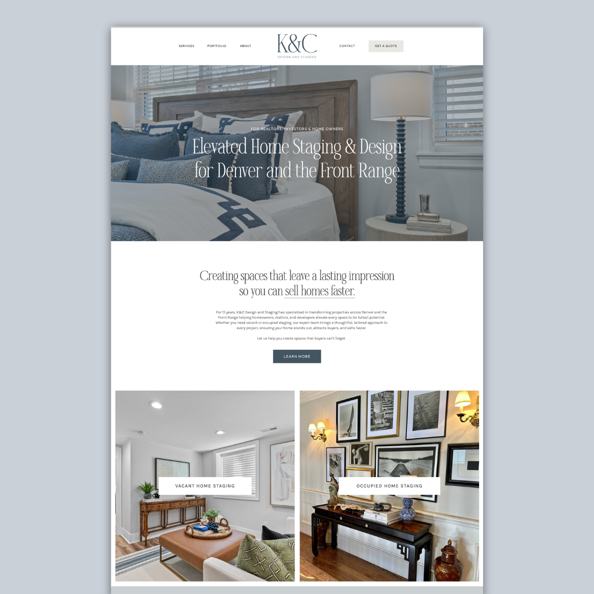 K&C Design and Staging —website design for staging company