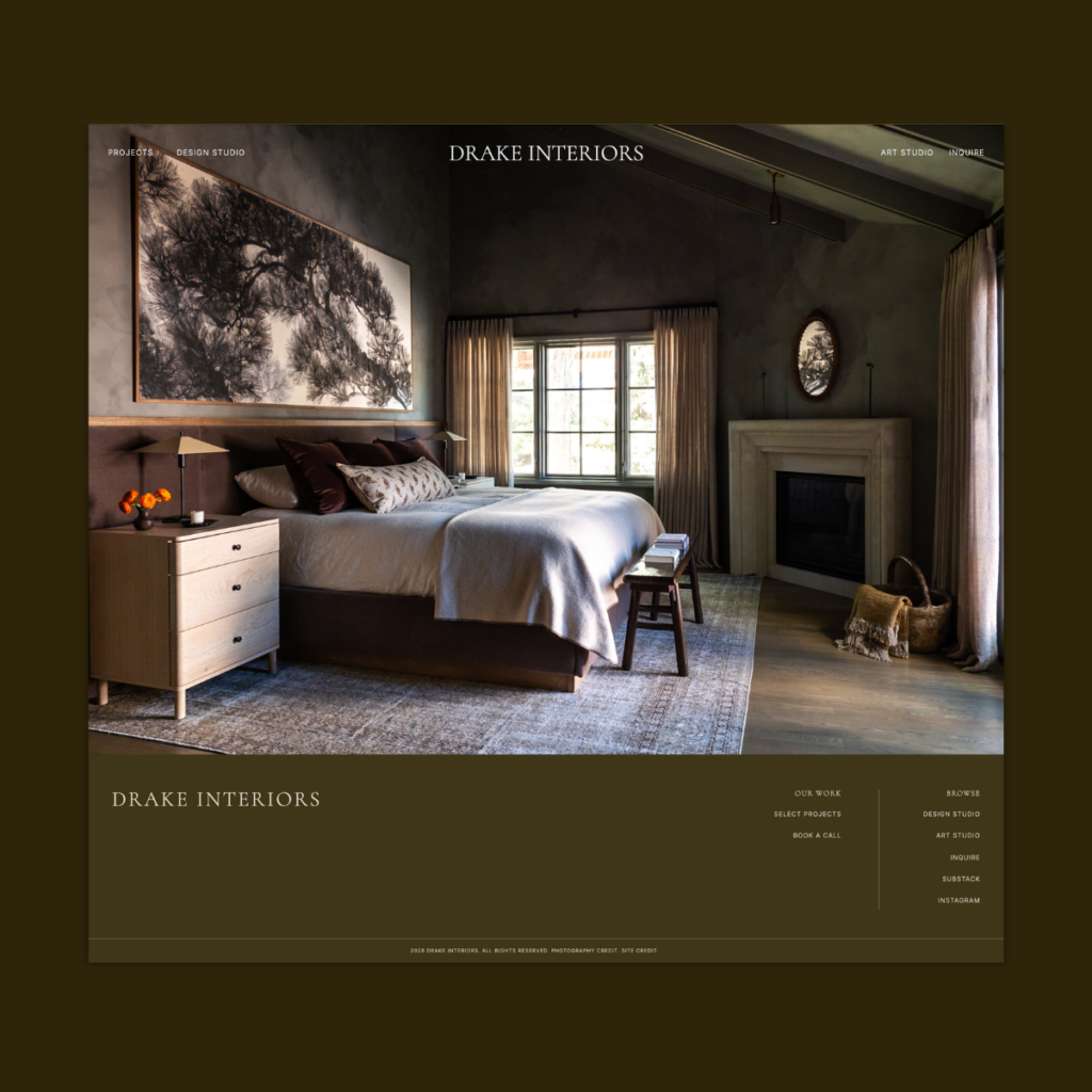 Kristin Drake of Drake Interiors website design