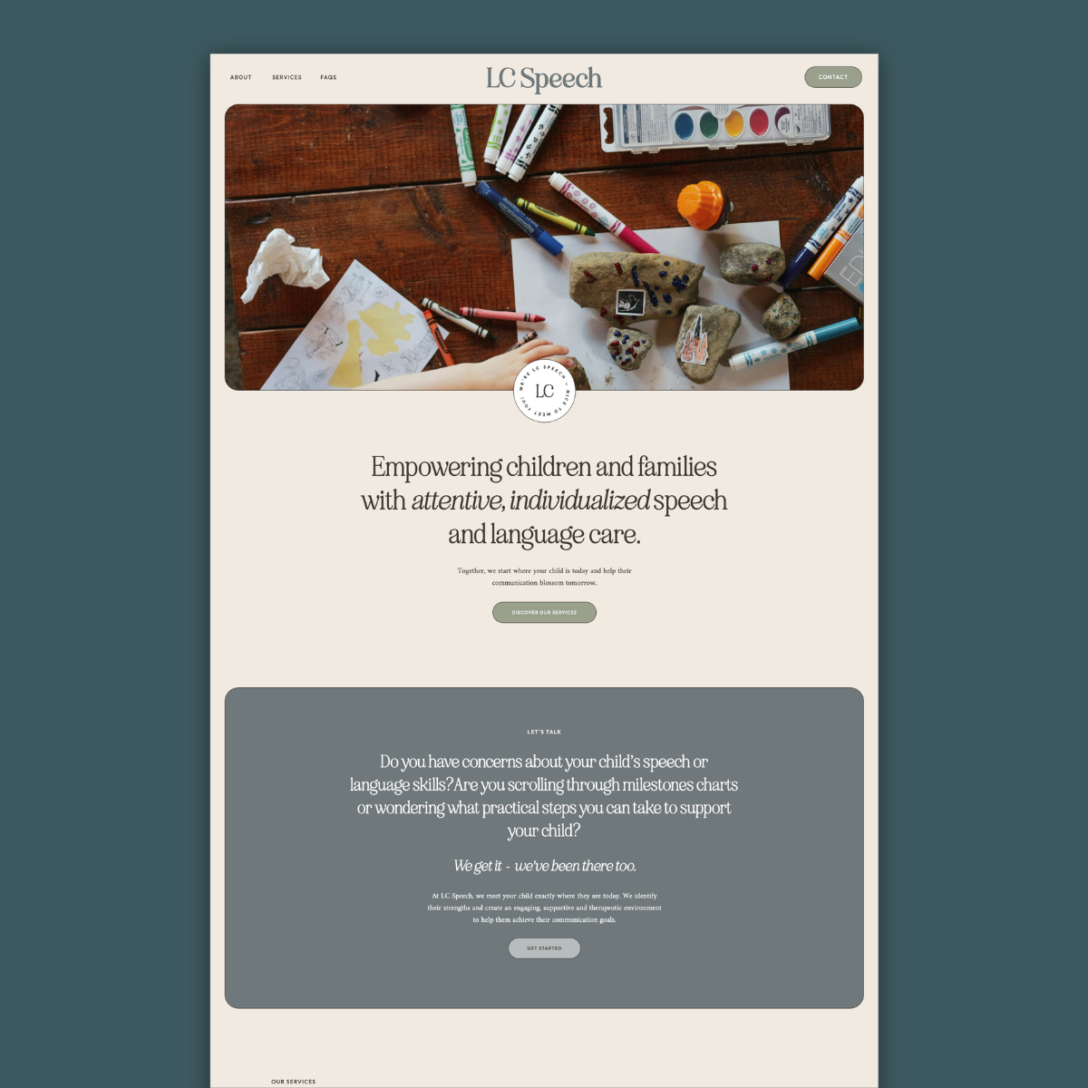 LC Speech Website design for speech and language pathologist
