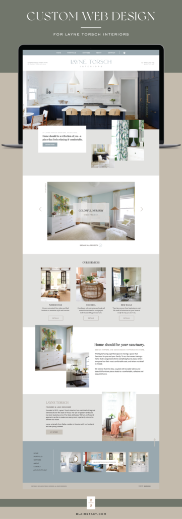 Layne Torsch Interior Design Custom Website Design