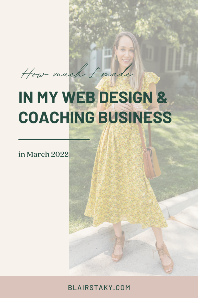 March 2022 Income Report for my Web Design Business