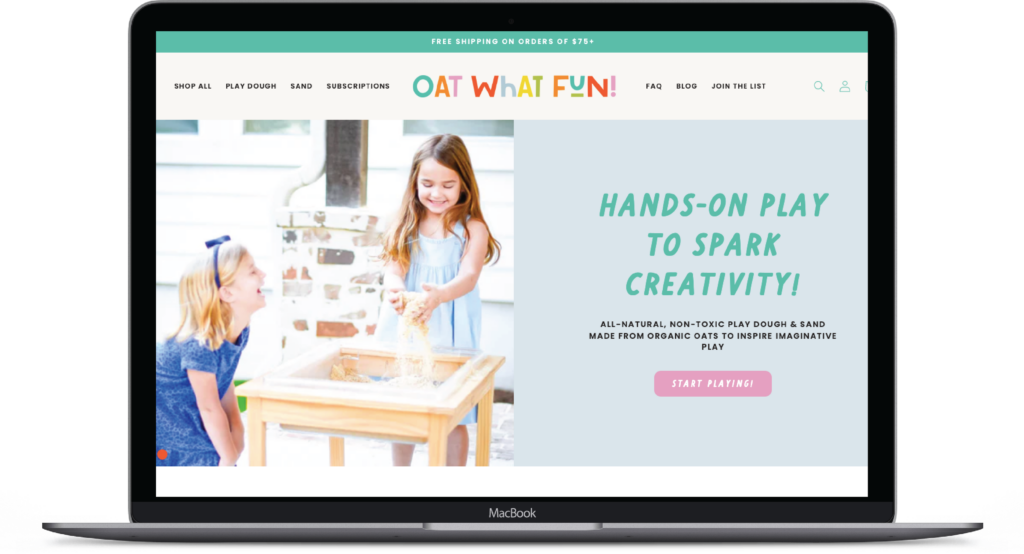 Oat What Fun—all-natural, non-toxic kids company rebrand | Shopify web design by BlairStaky.com